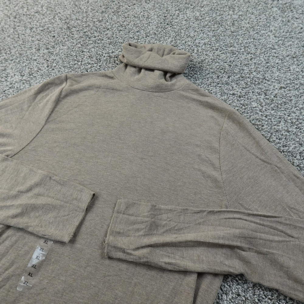 NEW Polo Ralph Lauren Shirt Womens XL Beige Tan Turtleneck Long Sleeve Preppy